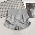 STOUREG Peach Hip High Waist Hip Lifting Shorts,Wrinkled Quick Drying Pilates Women's Yoga Pants, Sports Training Fitness Shorts