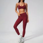 Yoga Suit Women Tracksuit 2pcs Athletic Wear Sports Bra High Waist Leggings Gym Set Fitness Outfits Workout Clothes Sportswear