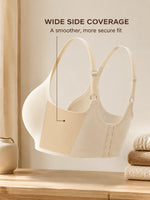 Wireless Seamless Bra Women V-Neck Push Up Comfort Bralette Removable Pads Adjustable Straps Solid Basic Underwear
