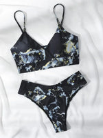 Sport Bikini Set Sexy Women Swimsuit Push Up High Waist Marble Blooming Print Swimwear Female Bathing Suit Banadores Mujer 2026