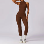 Scrunch Sports Overalls Gym Jumpsuit Women's Fitness Suit Short Sets for Woman Tracksuit Yoga Clothing Zipper Workout Sportswear