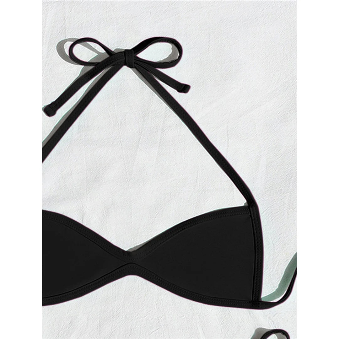 XS - L Halter High Leg Cut Bikini Female Swimsuit Women Swimwear Two-Pieces Bikini Set Strappy Bather Bathing Suit Swim V8276