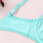 Sexy Womens Bras Ultra-Thin Perspective Deep V Lace Sheer Plus Size Bra Female Underwear Lingerie BH Tops D E F Cup