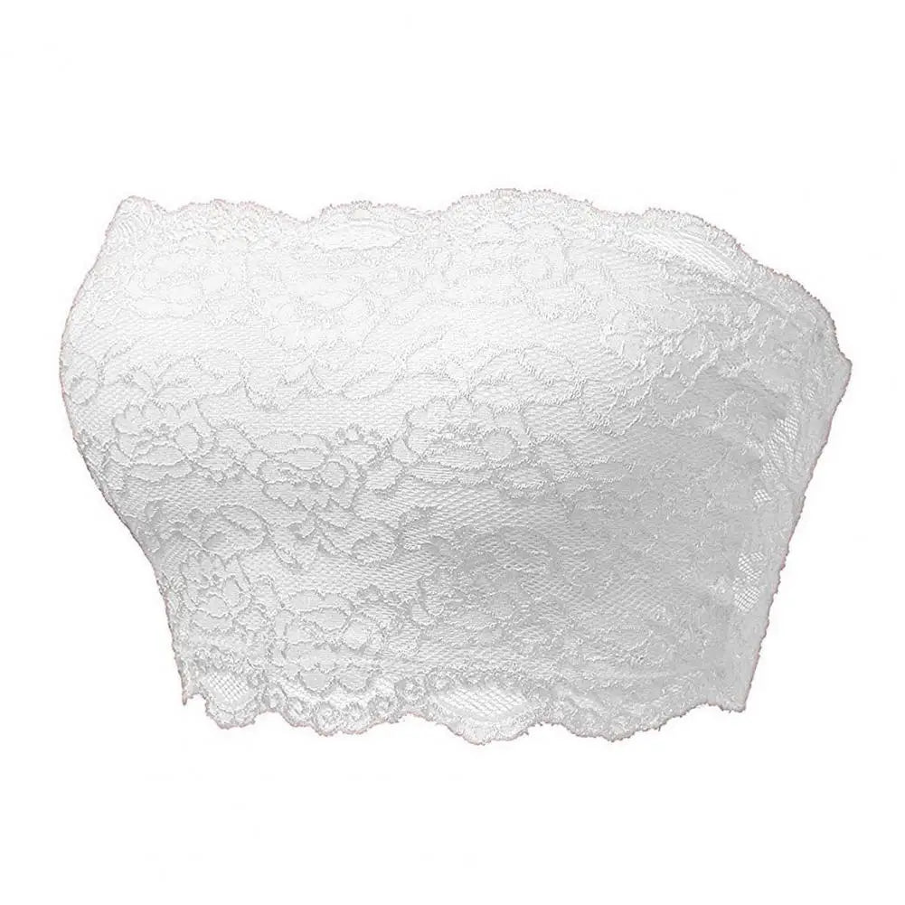 Women Invisible Bra Strapless Lace Elastic Soft Breathable Seamless Push Up Breast Support Flower Embroidery Lady Underwear