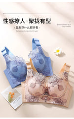 Women's Push up Bras Adjustable New Wireless Bras Women Flower embroidery Bra Underwear Large Size 36-52 CDE Cup Underwear Women