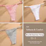 3Pcs G-String Cotton Sexy Women Thongs Adjustable Belt Seamless Panties Breathable Low Waist Lingerie Female Soft Solid Color