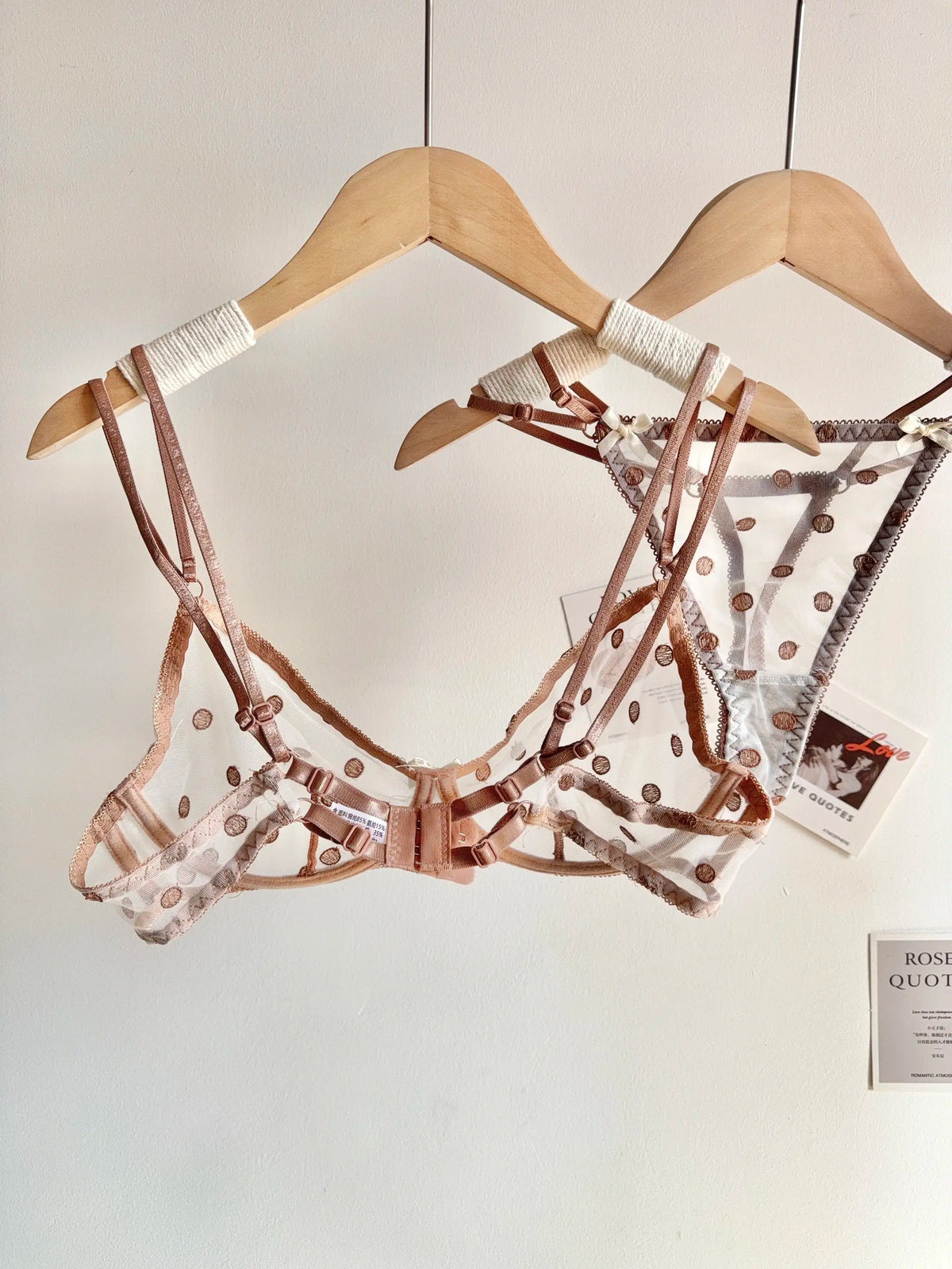Affordable French Lace Lingerie Set | Sexy Mesh Push Up Bra for Big Bust, Ultra Thin Slimming Anti Sag Women's Bra Set MOYISU AB