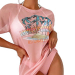 3Pcs/Set Summer Women Bikini Set Solid Color Halter Bra Low-rise Briefs Lace-up See-through Tropical Print Bathing Suit