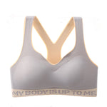 Plus Size Movement Bra Letters Stitching Color Women Underwear Wireless Brassiere One piece three-dimensional cup Bralette