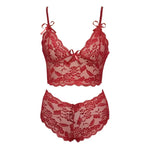 2026 Sexy Lace Flower Printed Lingerie Set for Women Thin Adjustable Shoulder Strap Triangle Cup Bralette And Underwear Suit
