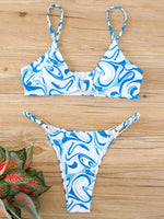 11 Colors Sexy Ribbed High Cut Bikini Women Swimwear Female Swimsuit Two-piece Bikini Padded set Bather Bathing Suit Swim V7111B