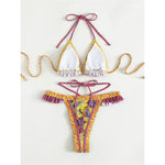 5 Colors Sexy Printed Halter Frilled Bikini Women Swimwear Female Swimsuit Two-Pieces Bikini Set Bather Bathing Suit Swim V4651