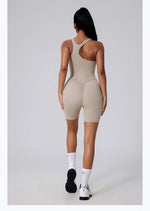 Sexy Fitness Yoga Jumpsuit Women Sleeveless Slim Playsuit Pleated Hollow Running Scrunch Shorts Romper One Piece Sports Suit