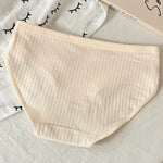 5Pcs/Set Women Cotton Briefs Ribbed Panties Low Rise Underwear Female Underpants Solid Color Sexy Lingerie Soft Intimates M-XL