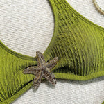 Solid Green Swimwears Metal Starfish Sexy Halter Bikinis Sets Swimsuit Woman 2026 Bathing Swimming Suit Brazilian Bikini Mujer