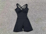 Adjustable double straps Open backV shape back design Scrunch butt No front seam Flatlock InseamRemovable pads BODYSUIT