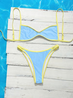 New Flowers Printed High Leg Cut Bikini Female Swimsuit Women Swimwear Two-Pieces Bikini Set Bather Bathing Suit Swim