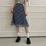 Sweet Skirts Chic Plaid Mini Skirt High Waist A-Line Korean Sle Commute Spring New Arrival Women's Fashion Mid-Length Skirts I3G