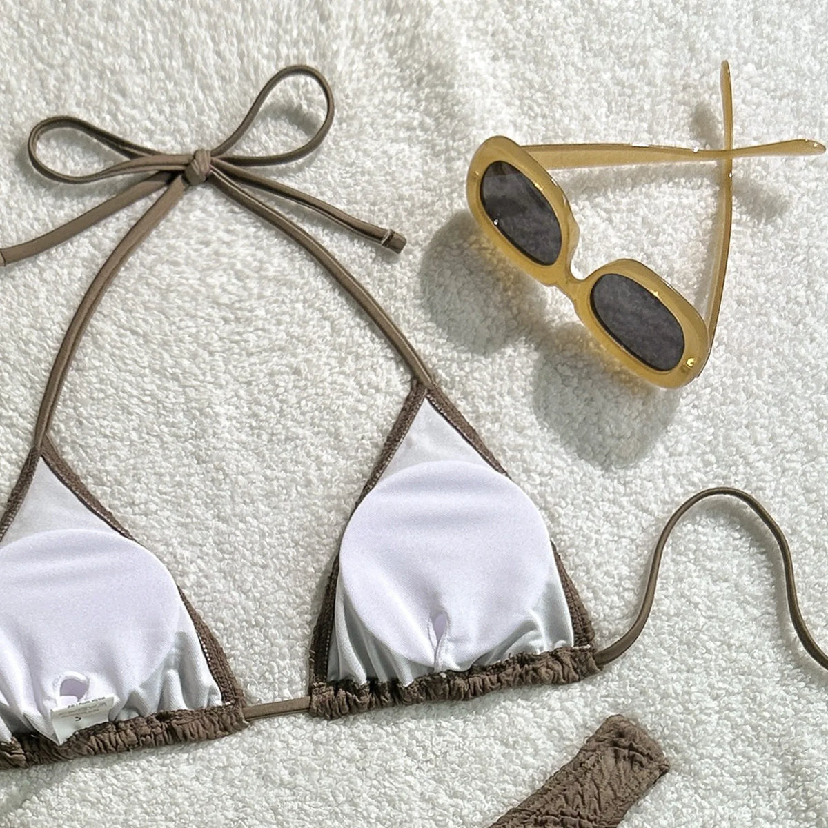 Sexy Knitted Hollow Handmade Crochet Bikini Set Women Pink Bandage Criss Cross Micro Swimsuit Bathng Suit Thong Swimwear