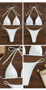 Sexy Bikini Set Women White Black Push Up Bra Micro Swimsuit 2025 Brazilian Beach Holiday Bathing Suit Thong Swimwear Biquini