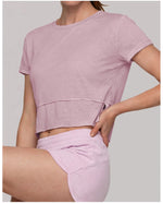 Quick Drying Pink Black Yoga T Shirts Women Short Sleeve O Neck Loose Fitness Tops Outdoor Lightweight Ruffles Short T-shirts