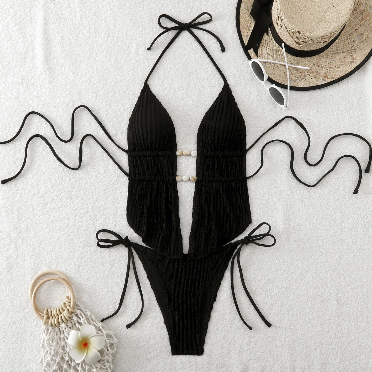 New Sexy Shell Linked String Bikini 2026 Women Swimwear Female Swimsuit Two Pieces Thong Bikini Set Bather Bathing Suit Beach