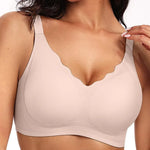 Women's Wavy Smooth Bra Wire-free and Seamless Bra Supports Side Breast Prevents Sagging Comfortable and Pushes Up