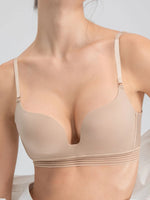 Sexy French lingerie for women without steel rings Push-up bra with a U-back design for enhanced support and an open-back