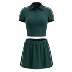 Women's suit sports casual short-sleeved polo shirt and skirt two-piece suit