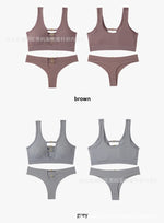Sexy seamless underwear set push-up bra vest sports breathable push-up set