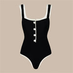 New 2Pcs Black Hollow Swimsuit Women Sexy Swimwear With Midi Skirt Push Up Bikini Female Biquini Bathingsuit Bodysuit Beachwear