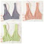 3pcs/lot Seamless Bra Push Up Bras For Women Deep V-neck Bralette Sexy Lingerie Female Low Back Sleep Underwear Unlined Crop Top