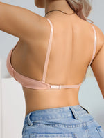 1Pcs Daily Basic Women's Bra Solid Front-Clasp Lining Push-Up Bra Comfortable Underwire T-Shirt Bra for Women