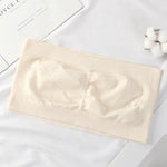 Women Seamless Tube Tops Strapless Bandeau Bra Solid Color Crop Top Wire-Free Underwear No Pads Intimates One Size