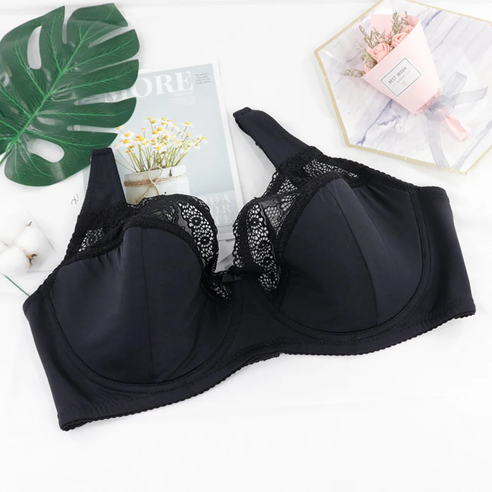 Plus Size Lace Bras For Women Lager Sexy Push Up Bra Bralette Comfortable Underwired Underwear Lingerie Tops BH D DD E F G Cup