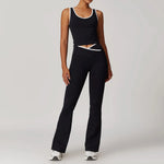 Yoga Set2 Pieces Workout Outfits Fitness Sportswear Gym Tracksuit High Waist Leggings Sports Bra Athletic Wear Women Clothes