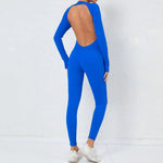 Women's Seamless Yoga Jumpsuits Backless Sexy Long-Sleeved One-Piece Butt-Lifting Gym Nude Feel Workout Gym Training Bodysuits