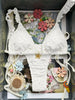 Sexy White Lace Bikini Set 2026 Women Metal Flower Ruffle Strap Push Up Bra Thong Swimsuit Summer Bathing Suit Holiday Swimwear