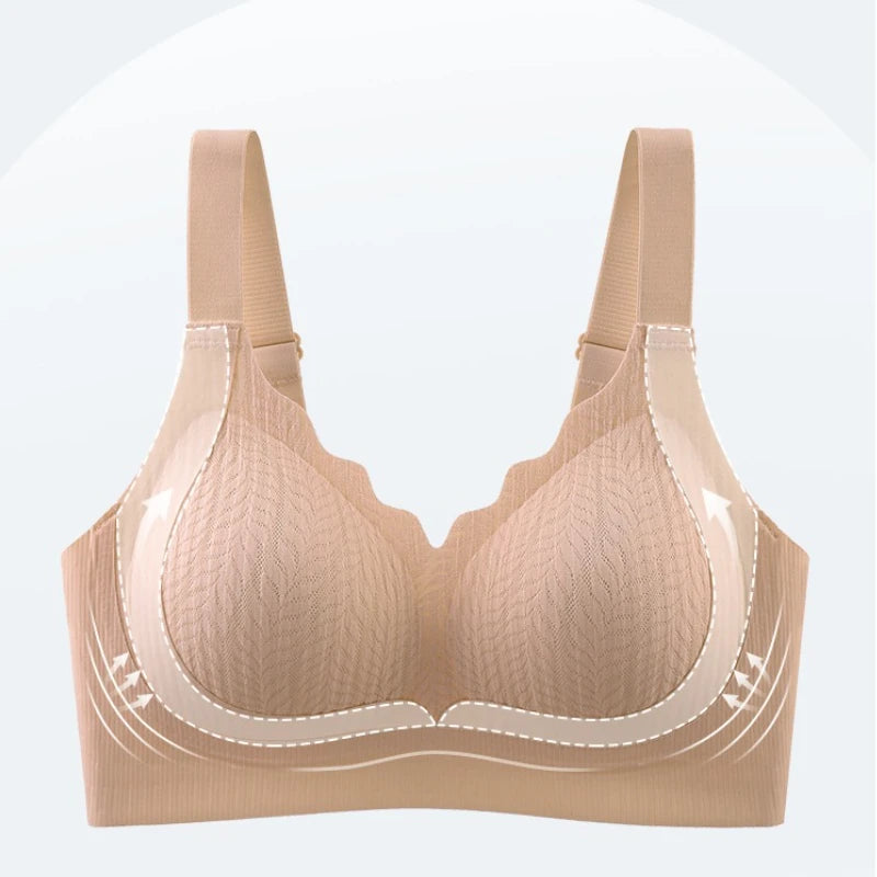 Minimizer Bra for Women Soft Support Seamless Shaping Side Control Push-Up Anti-Sag Bra Underwear Full Coverage Bralette