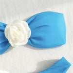 Sexy Flower Bandeau Swimwear Thong Bikini 2026 Women Lace-up Swimsuit Swimming Bathing Suit Brazilian Bikinis Sets Mujer Biquini