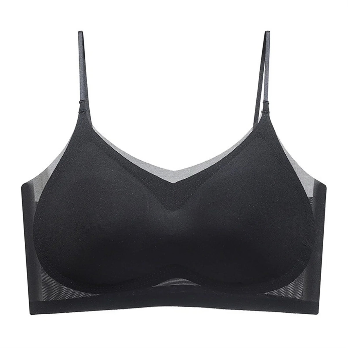 Ultra-Thin Breathable Ice Silk Top Bra Women's Seamless Back Halter Vest Wrap Bra Small Chest Together