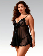 7XL Plus Size Transparent Sequin Nightgown for Women Mesh Embroidery Sheer Pajamas Sexy Sleepwear Honeymoon Dress