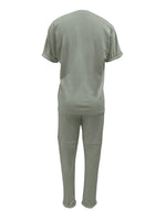 Women's suit sports casual two-piece short-sleeved suit plus size mom