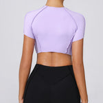 No Padded Women Yoga Sport T Shirts Fitness Clothes Short Sleeve Yoga Shirt Gym Top Running Active Wear Sport Tops