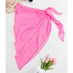 Sheer Wrap Knot Waist Swimsuit Cover Up Skirt Summer Beach Dress Wrap Bikini Wraps Scarf Swimwear Cover Ups Women Bikini Shawls