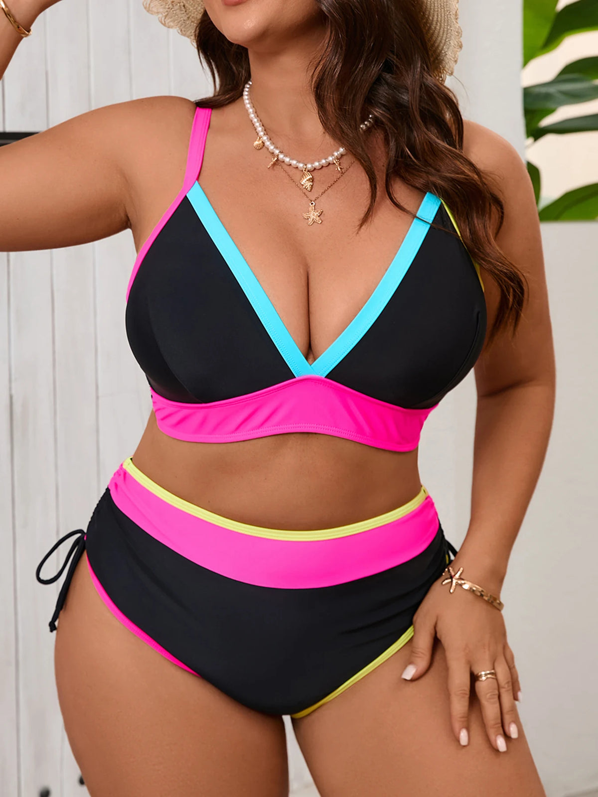 2026 Large Plus Big Size Bikini High Waist Swimsuit Women Two Pieces Triangle Swimwear Female Bathing Swimming Swim Suit 0XL-5XL