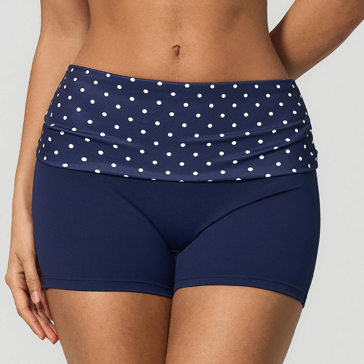Summer Striped Polka Dot Contrast High Waist Yoga Shorts Hip Lifting Sports Tights Outdoor Workout Fitness Gym Running Pants