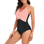 Sexy Stripe Patchwork Swimwear Women 2026 V-neck One Piece Bikini High Waist Slim Monokini Summer Suspender Backless Beachwear