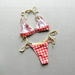 Sexy Orange Polka Dot Print Contrast Micro Bikini 2026 Women Hollow Out Push Up Bra Thong Swimsuit Summer Bathing Suit Swimwear