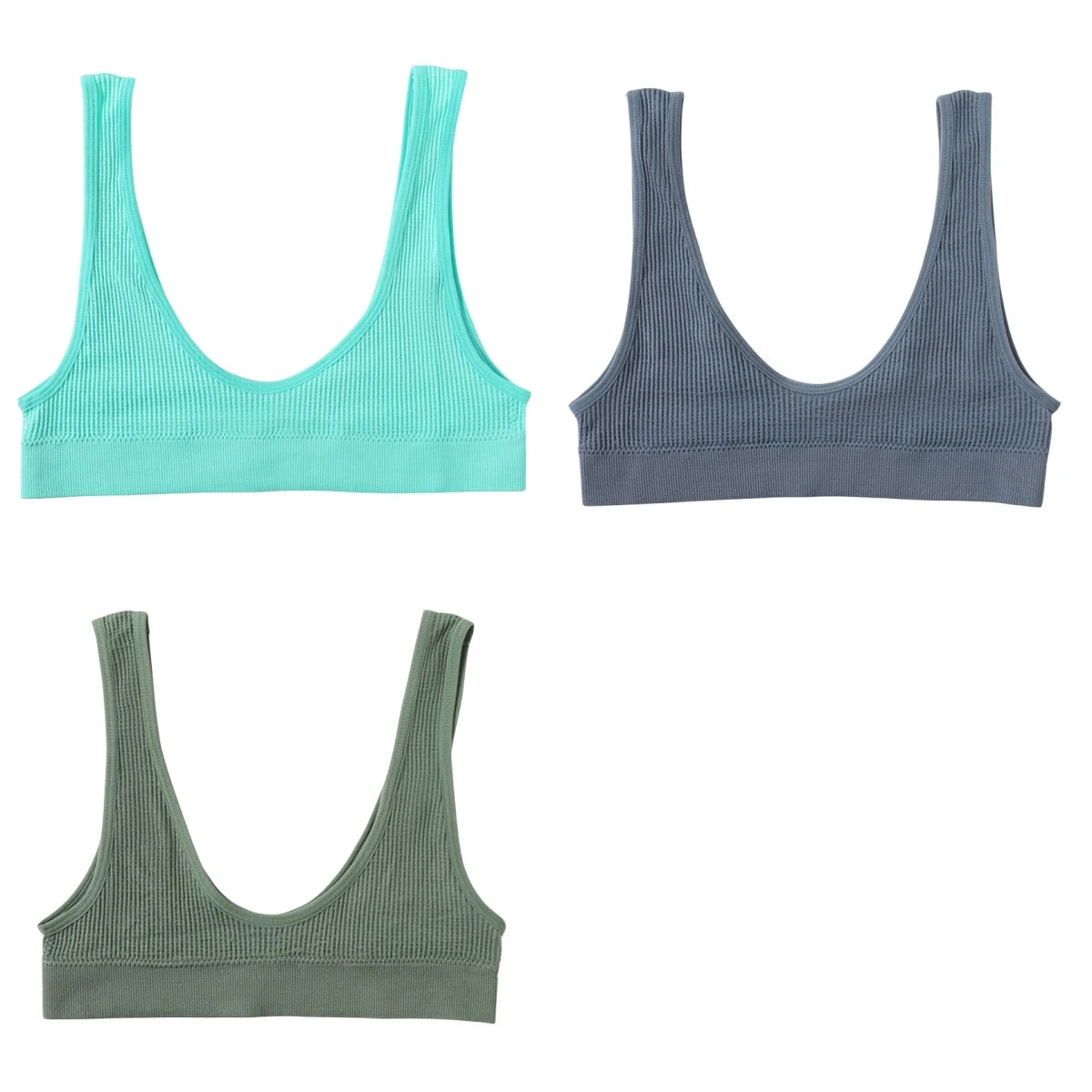 3Pcs/Set Seamless Bras For Women Push Up U Shape Bra Nonwire Underwear Female Sexy Lingerie Sport Bra Tops Comfort Intimates